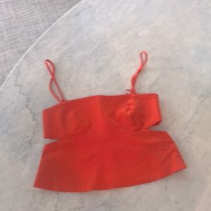 Zara form fitting orange crop top